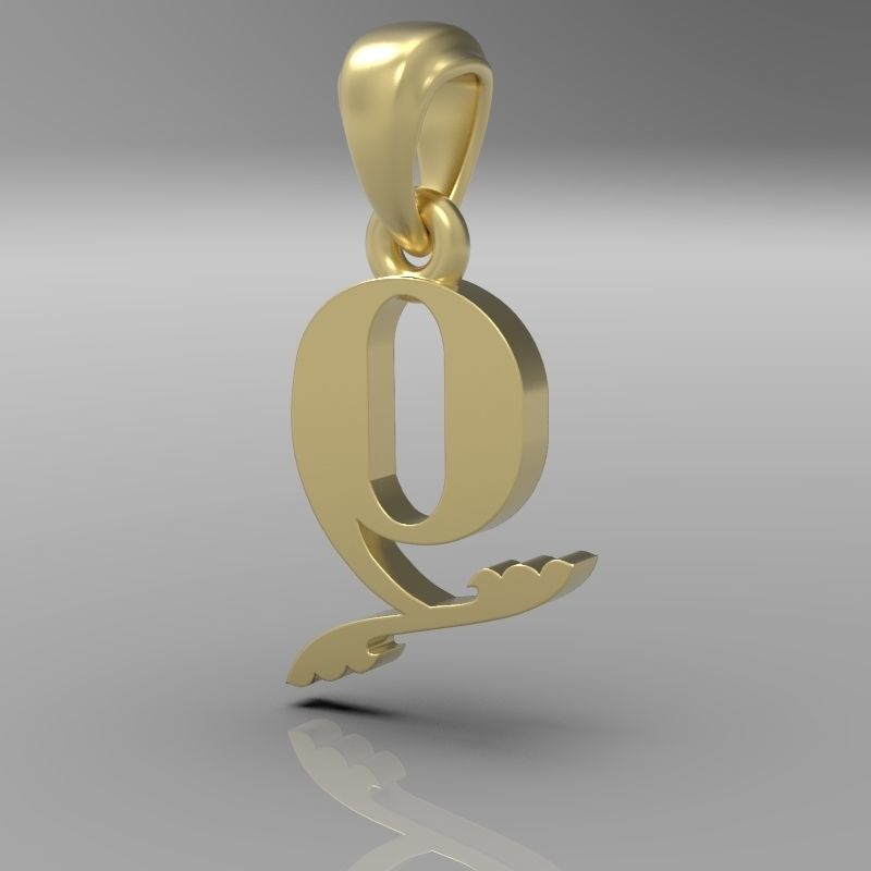Decorative Letter Ch 3D print model_11