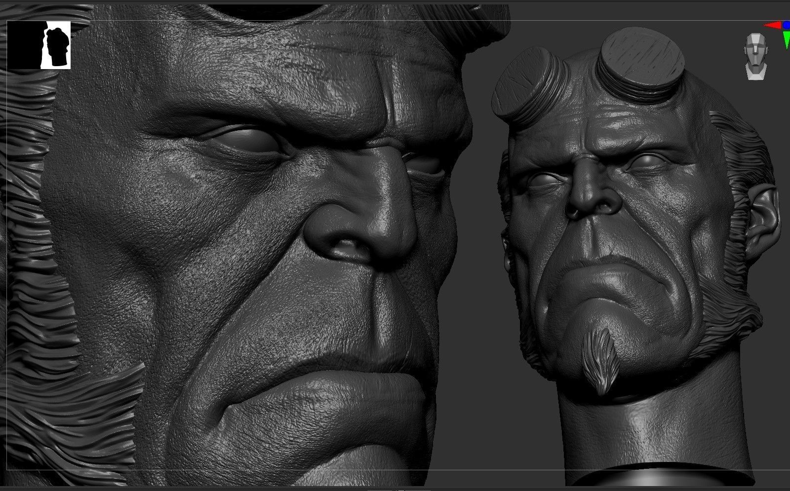 Hellboy Head 3D print model_8