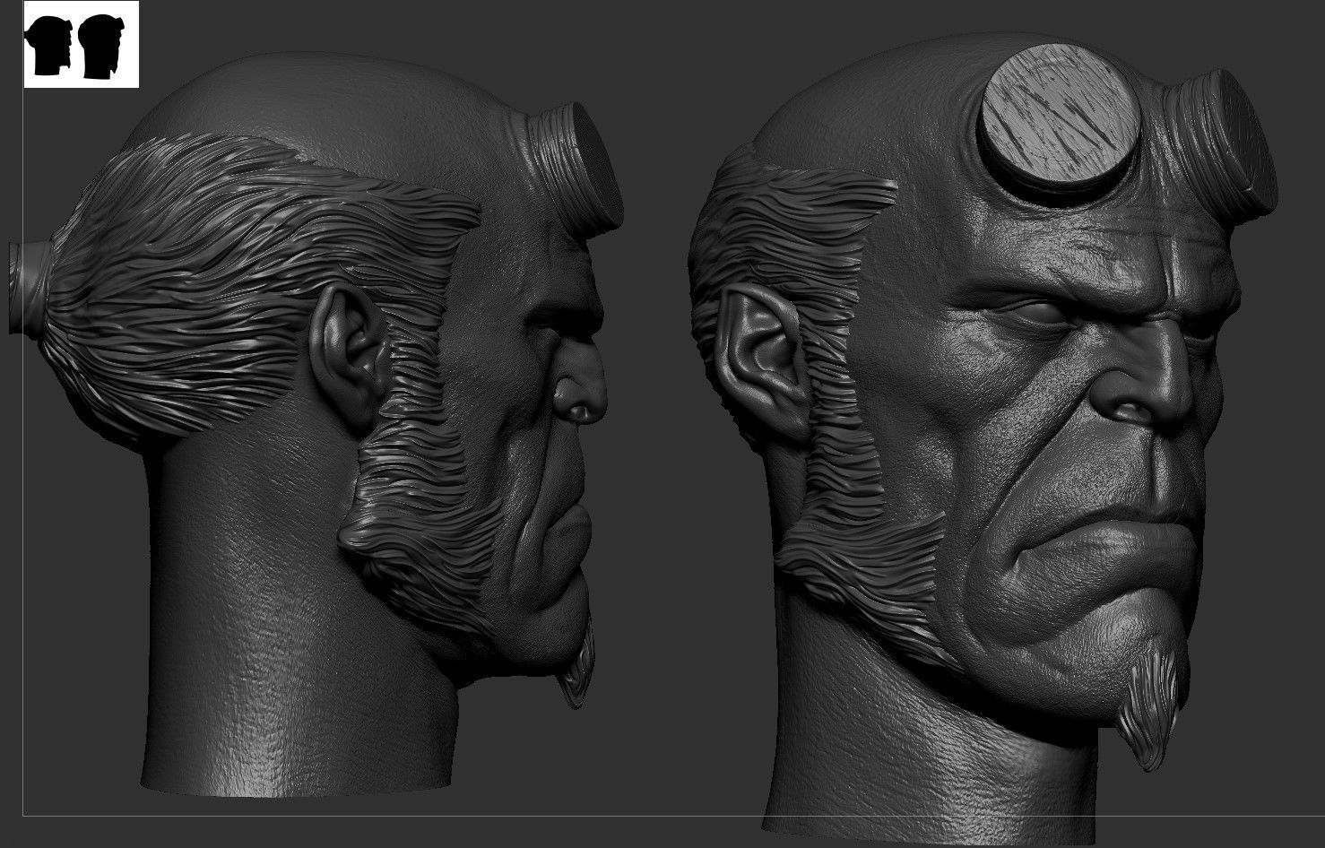 Hellboy Head 3D print model_7