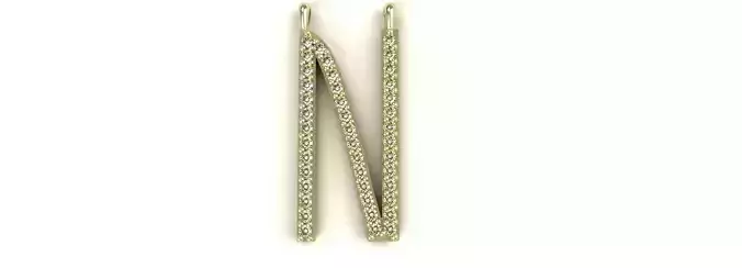 Diamond Letter N Pendant Gold Silver Platinum Luxury Jewelry