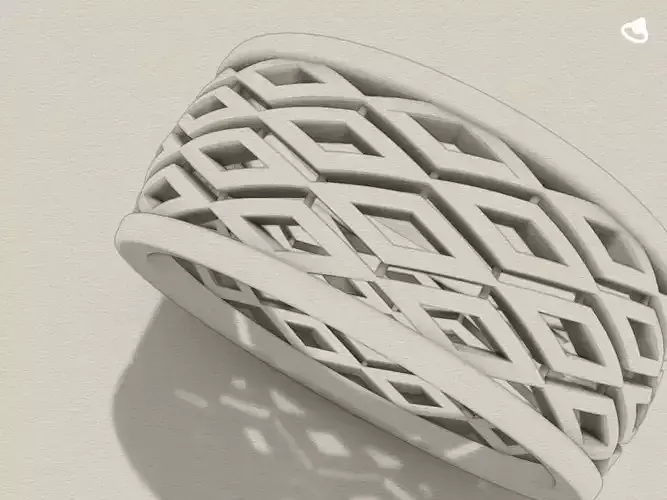 Rhombus ring stl file verified 3D print model