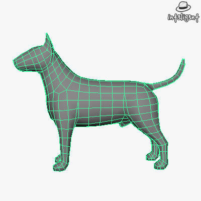 Low Poly Bull Terrier Low-poly 3D model_4