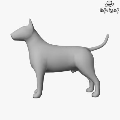 Low Poly Bull Terrier Low-poly 3D model_1