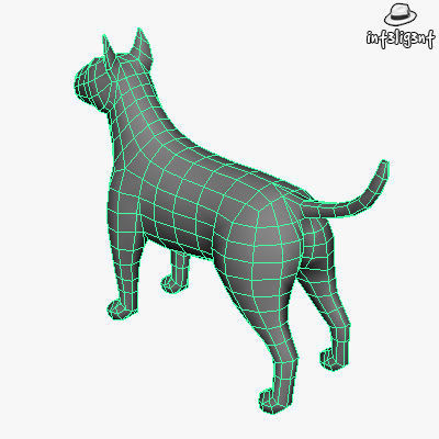 Low Poly Bull Terrier Low-poly 3D model_5
