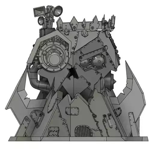 BOSSBUNKA metal structure with skull on top