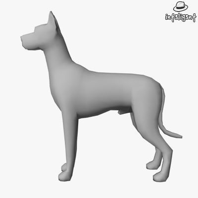 Low Poly Great Dane Low-poly 3D model_1
