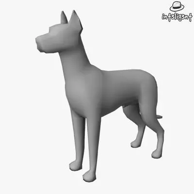 Low Poly Great Dane Low-poly 3D model_0