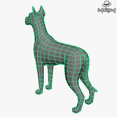 Low Poly Great Dane Low-poly 3D model_5