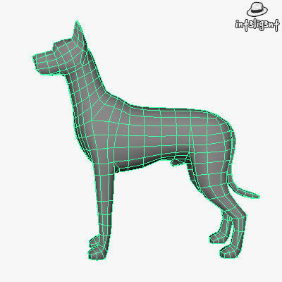Low Poly Great Dane Low-poly 3D model_4