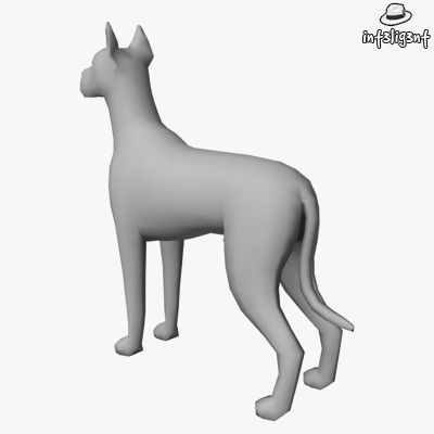 Low Poly Great Dane Low-poly 3D model_2