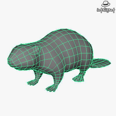 Low Poly Beaver Low-poly 3D model_3