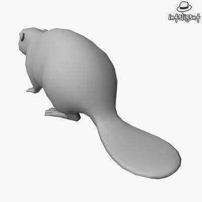 Low Poly Beaver Low-poly 3D model_2