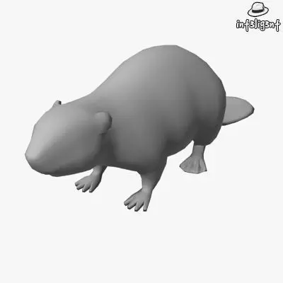 Low Poly Beaver Low-poly 3D model_0