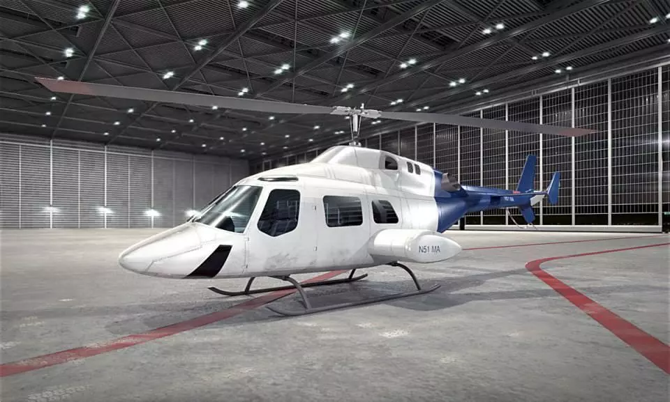 Large White Helicopter 3D model_0