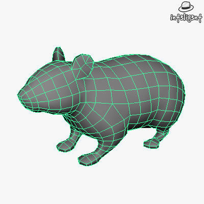 Low Poly Hamster Low-poly 3D model_3