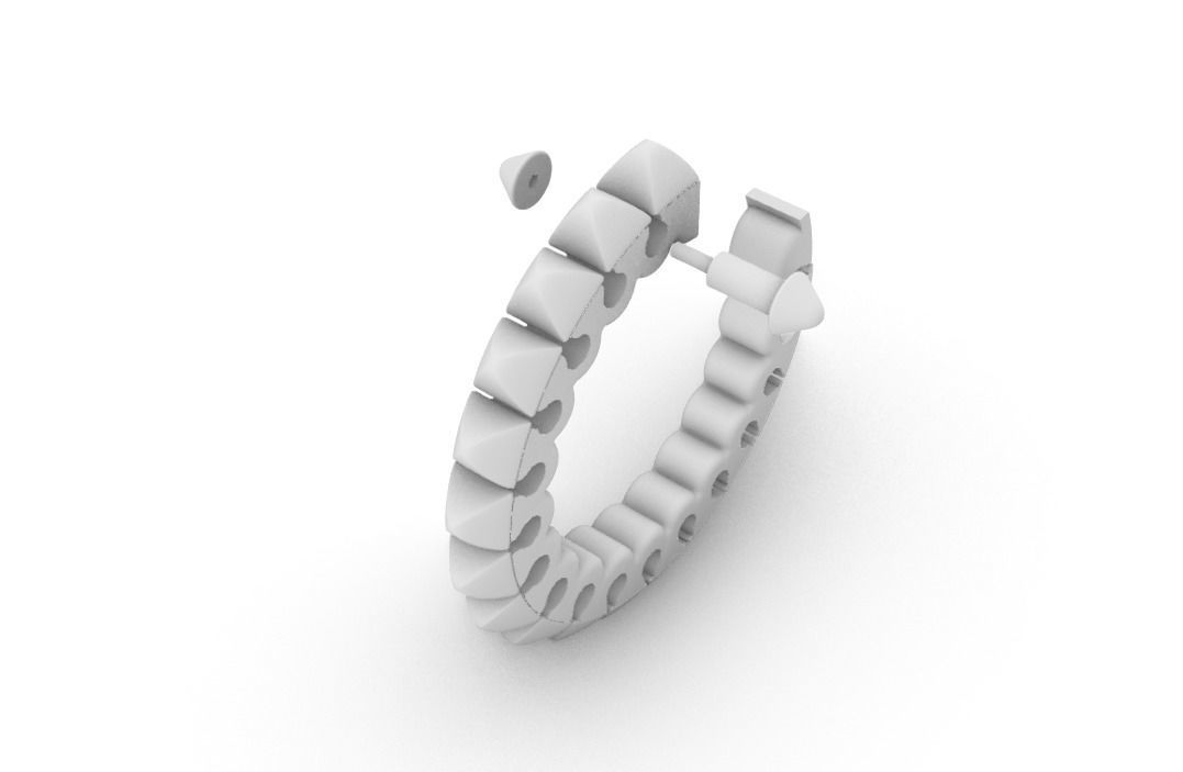 Woman Earrings 3D print model_4
