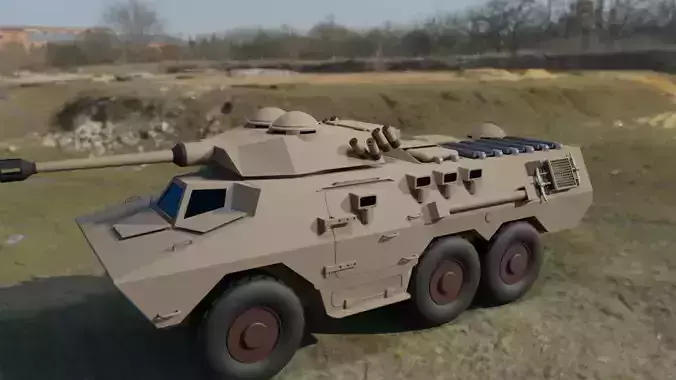 Ratel South African infantry fighting vehicle Free 3D model