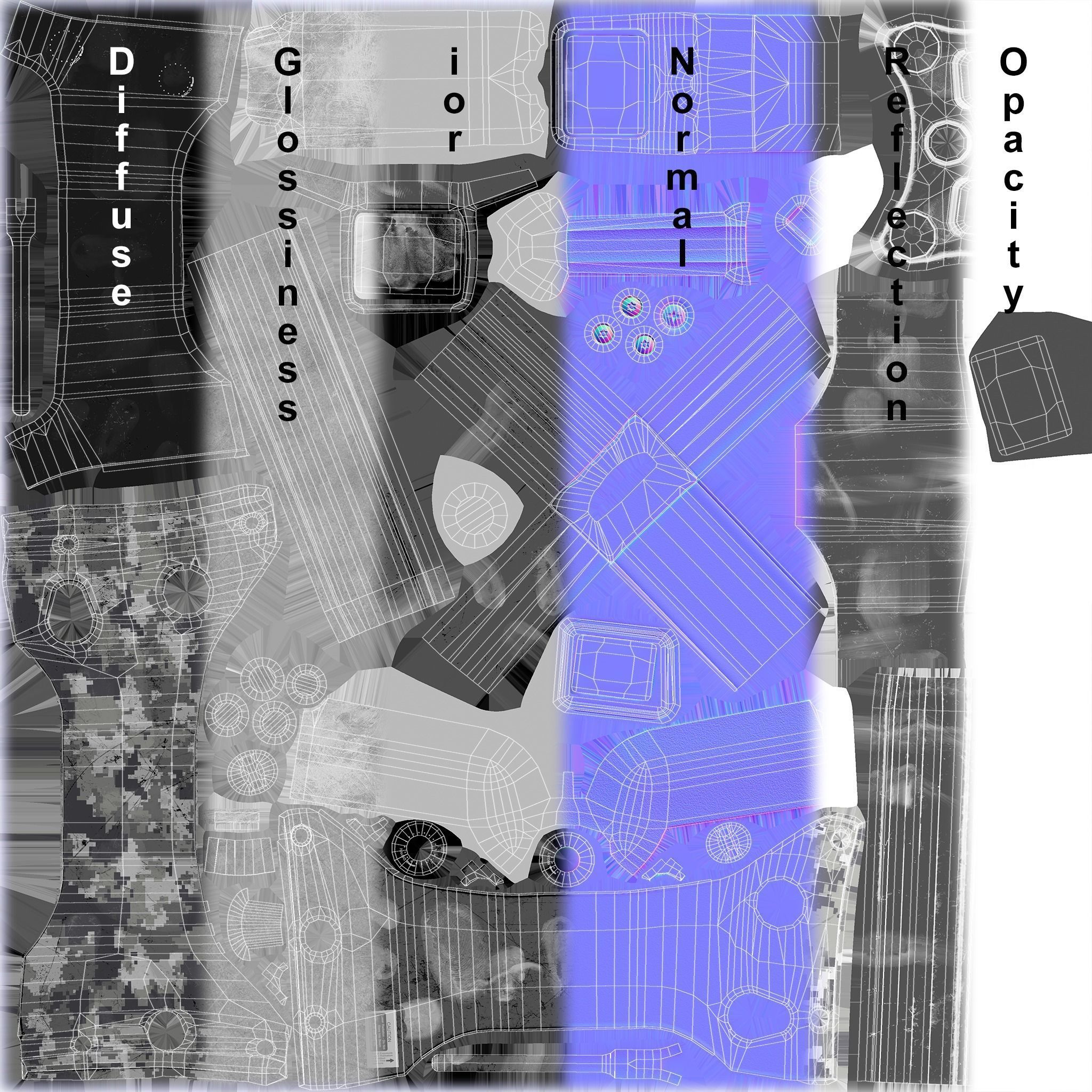 Eotech 552 Holographic sight - Low poly PBR Low-poly 3D model_13