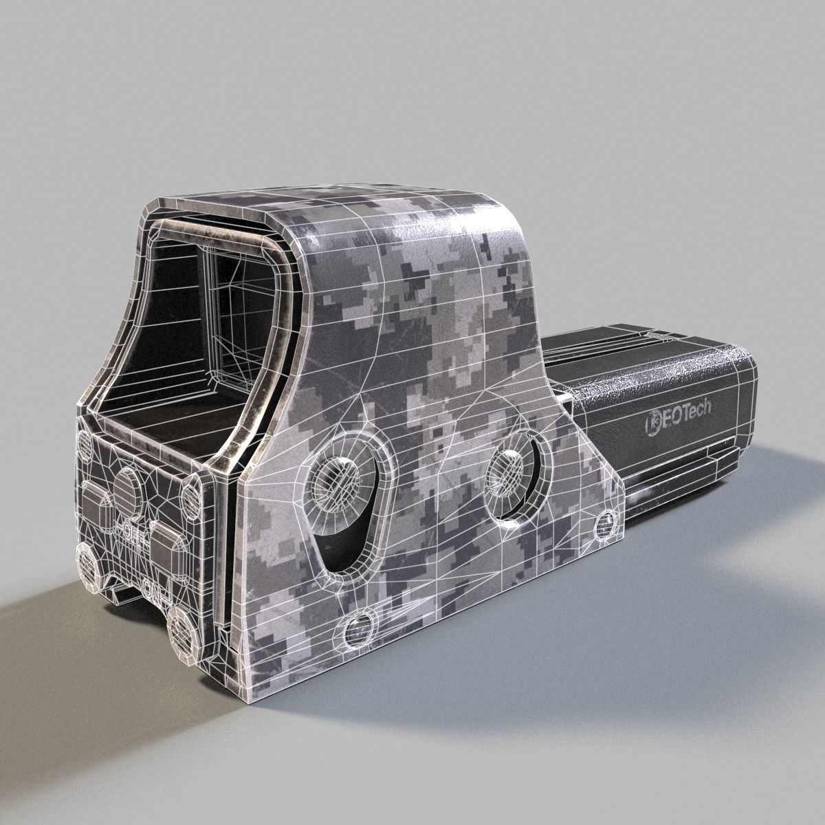 Eotech 552 Holographic sight - Low poly PBR Low-poly 3D model_10
