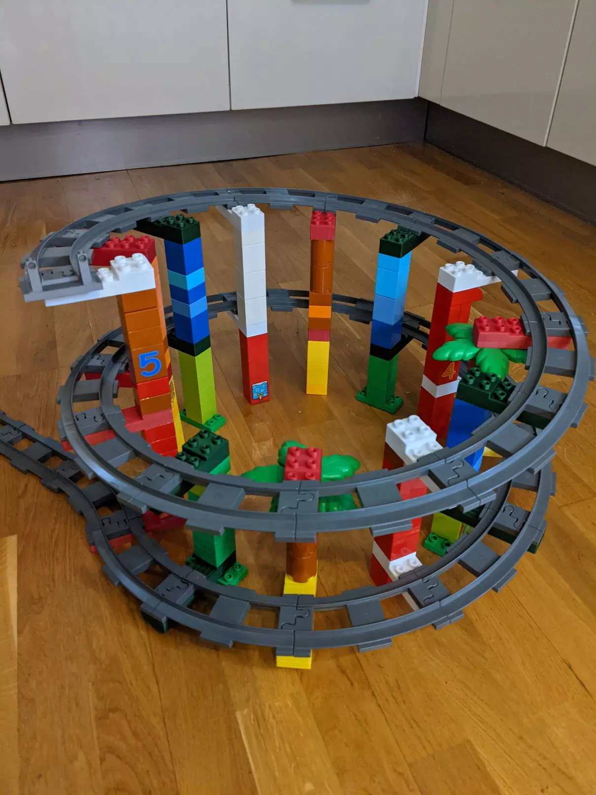 LEGO Duplo compatible spiral elevation train track 3D print model_0