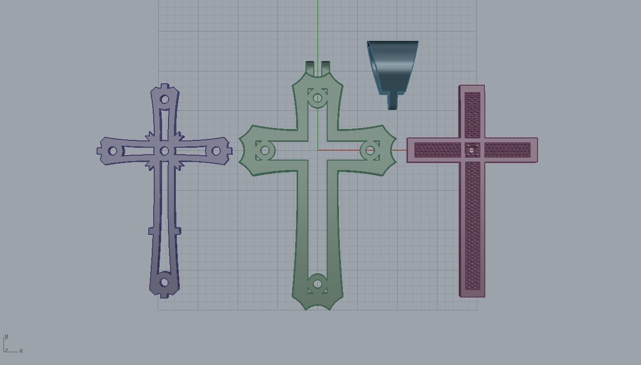 Pendant Cross 1 3D print model 3D print model_8