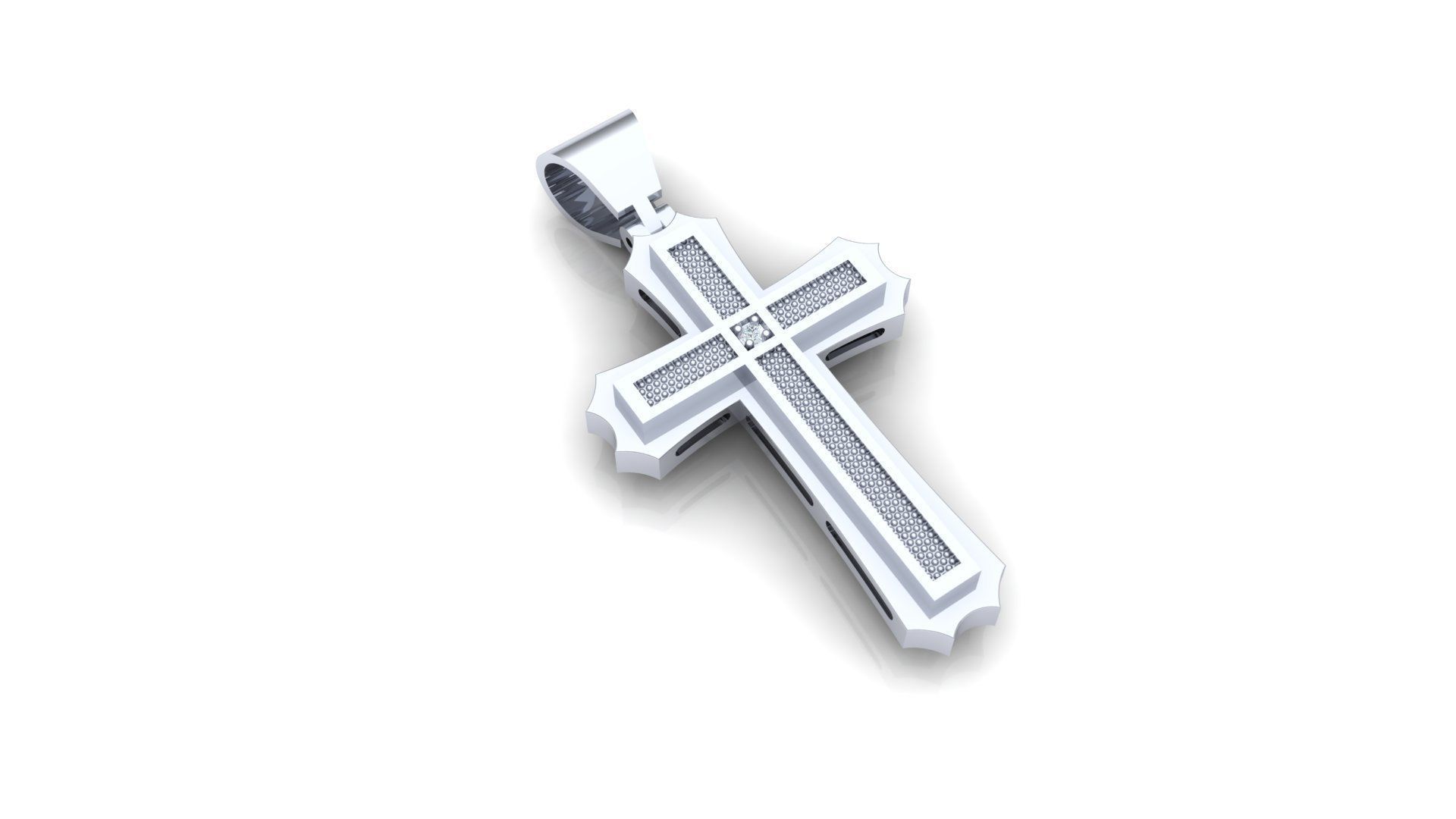 Pendant Cross 1 3D print model 3D print model_4