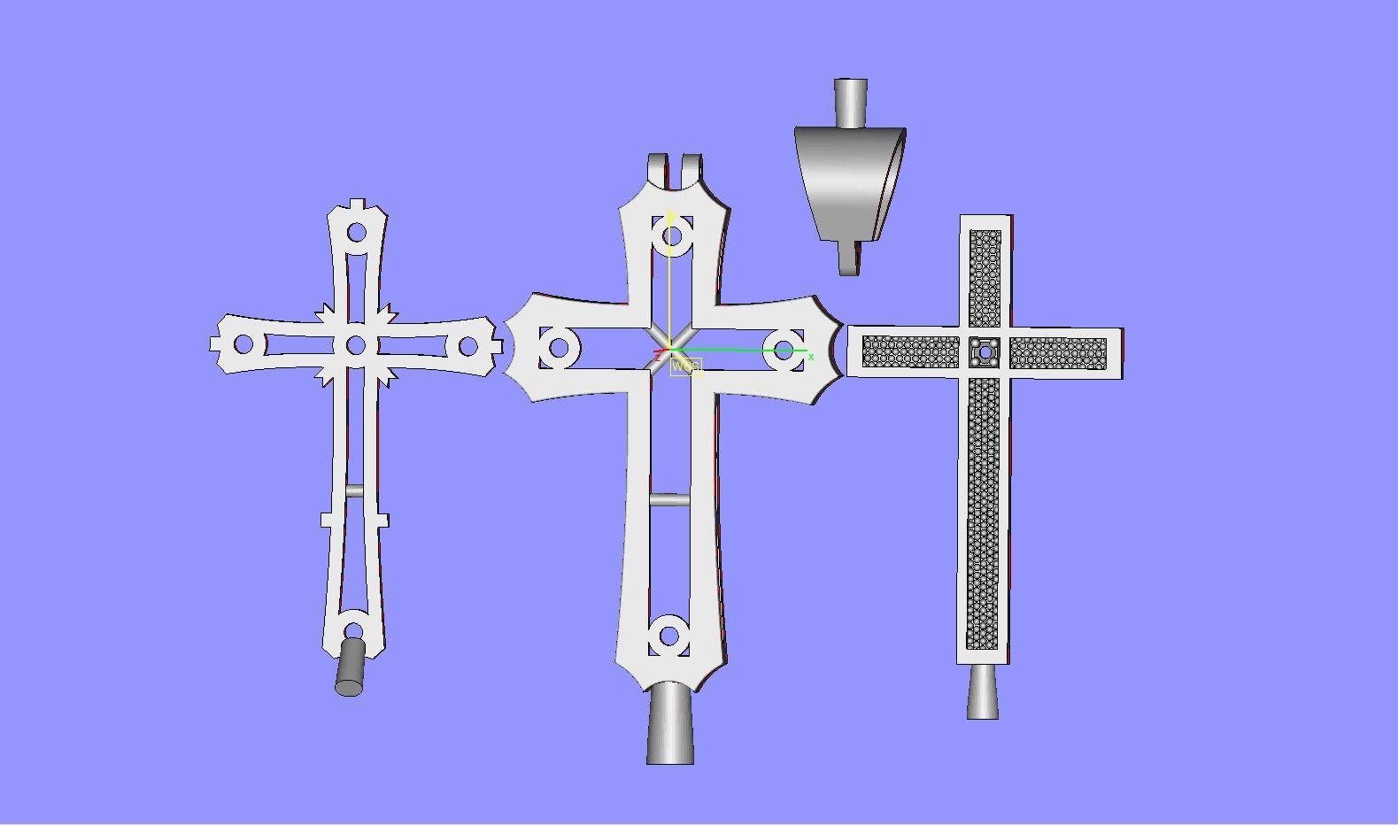 Pendant Cross 1 3D print model 3D print model_10