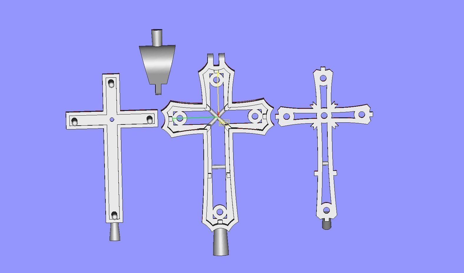 Pendant Cross 1 3D print model 3D print model_11