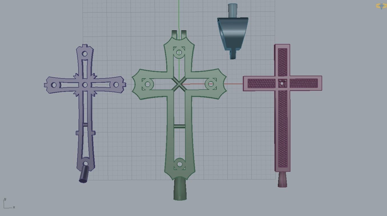 Pendant Cross 1 3D print model 3D print model_9