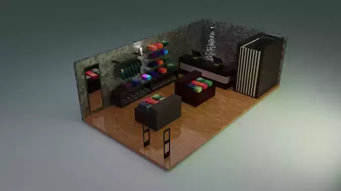 a clothing store isometric