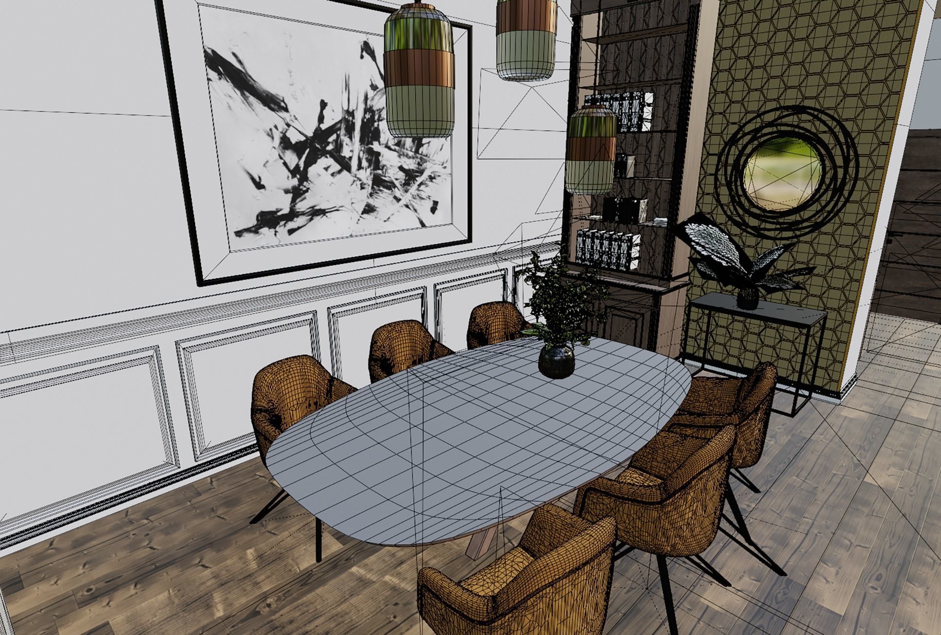 Realistic Interior Scene 3D model_7