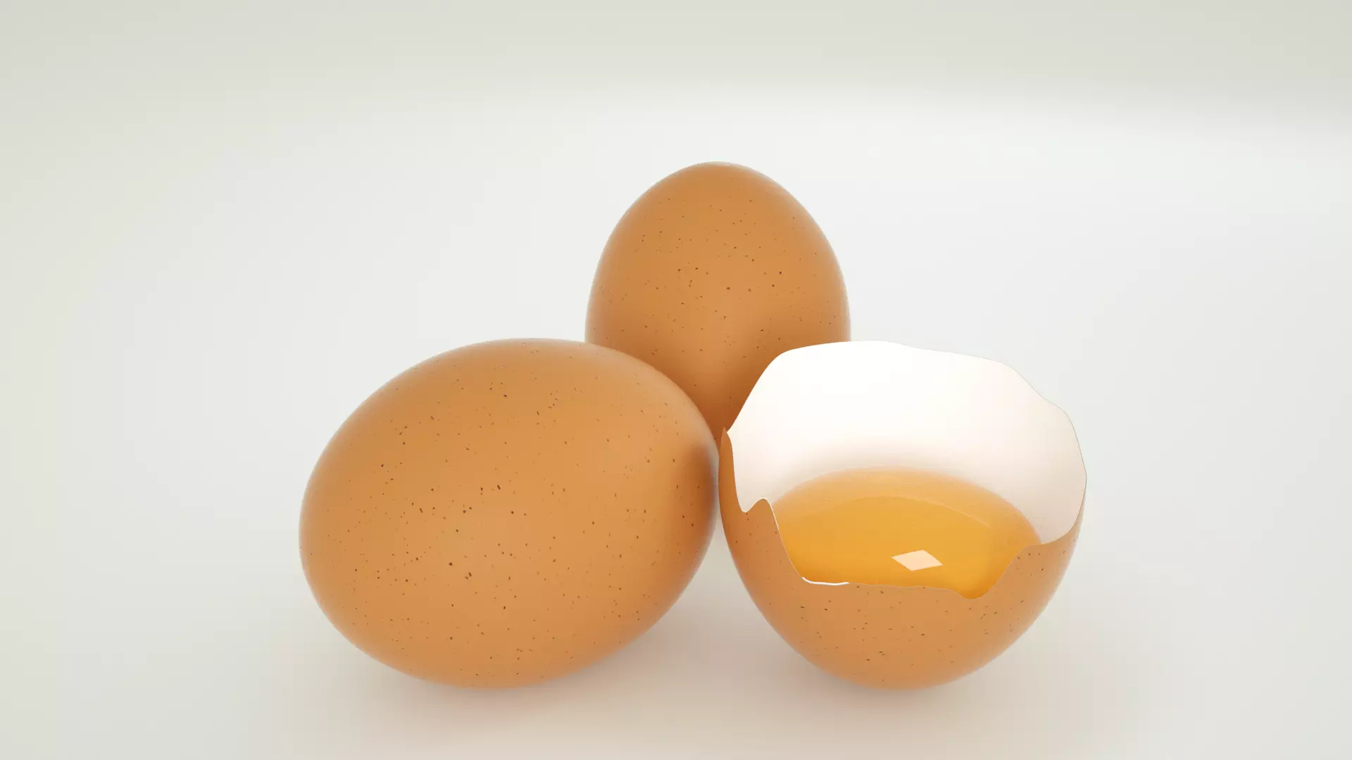 3D egg with hole in it 3D model_0