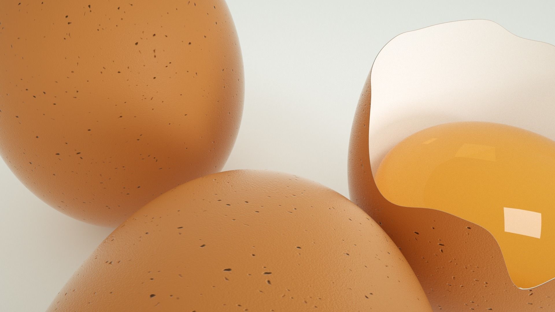 3D egg with hole in it 3D model_2