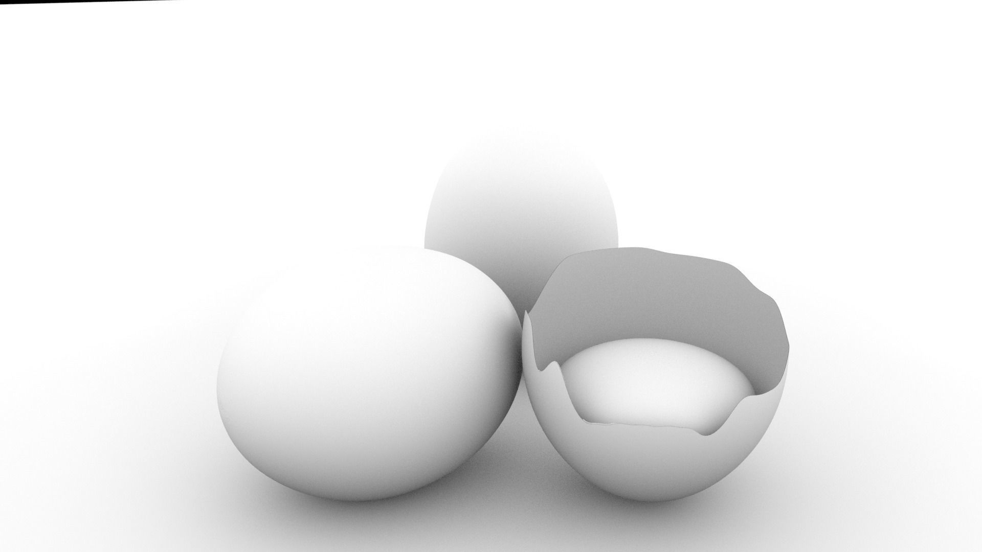 3D egg with hole in it 3D model_11