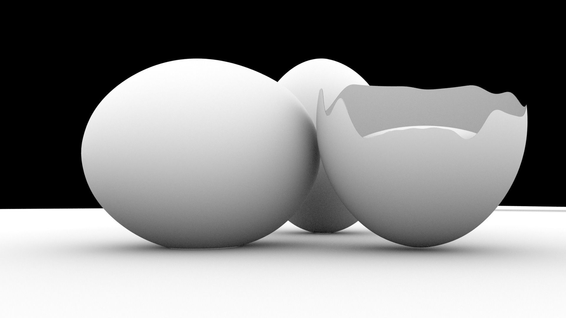 3D egg with hole in it 3D model_6