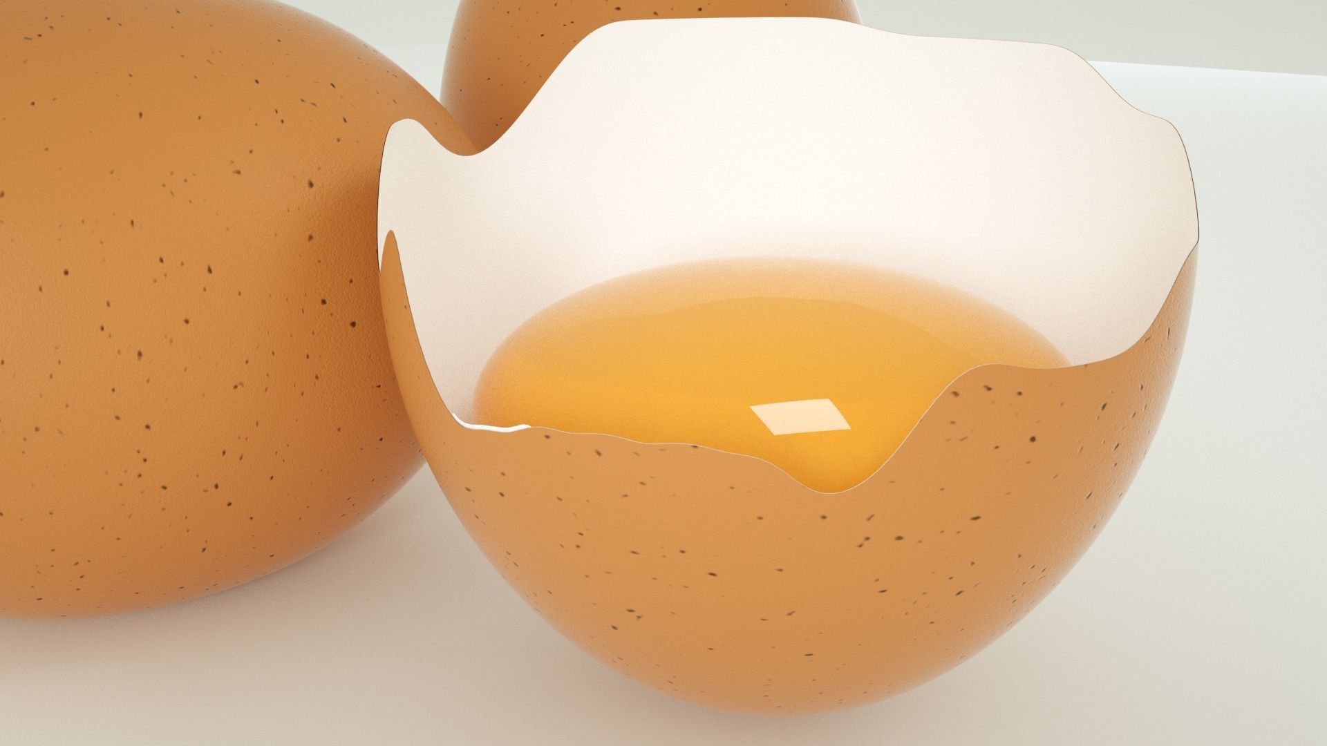 3D egg with hole in it 3D model_1