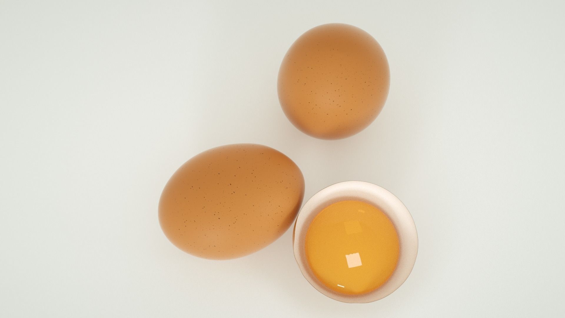 3D egg with hole in it 3D model_3