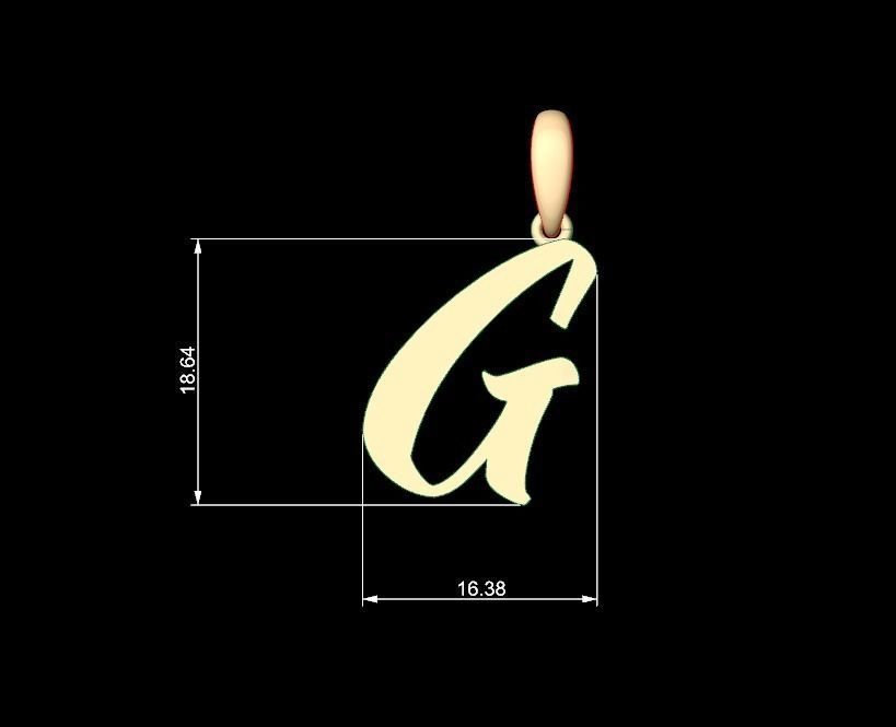 Initial Letters Pendant Sounding G 3D print model_4