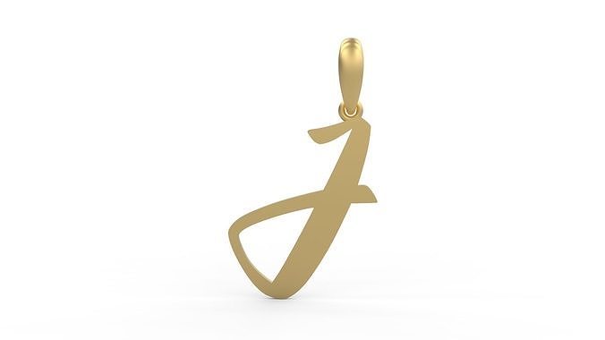 Initial Letters Pendant Sounding J 3D print model