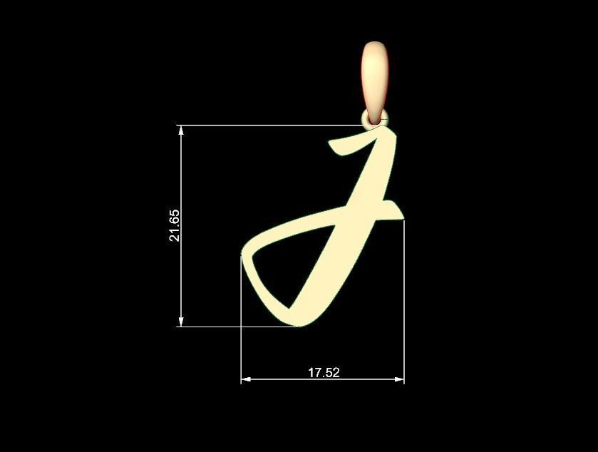 Initial Letters Pendant Sounding J 3D print model_5