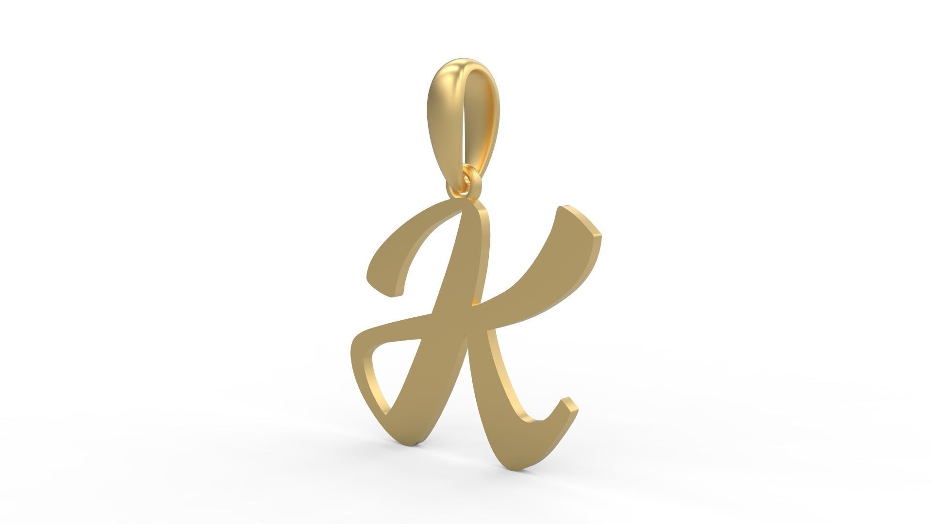 Initial Letters Pendant Sounding K 3D print model_1