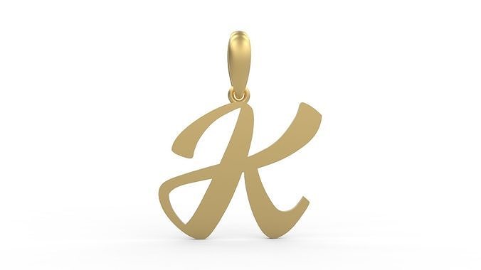 Initial Letters Pendant Sounding K 3D print model