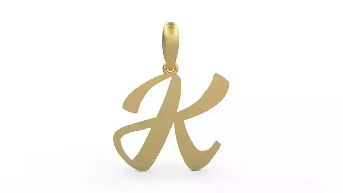 Initial Letters Pendant Sounding K 3D print model