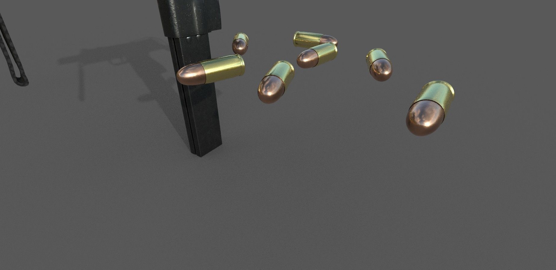 MAC-10 Game Ready gun with bullets Low-poly 3D model_7