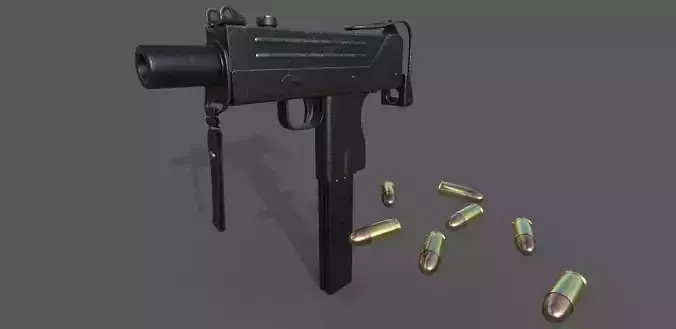 MAC-10 Game Ready gun with bullets