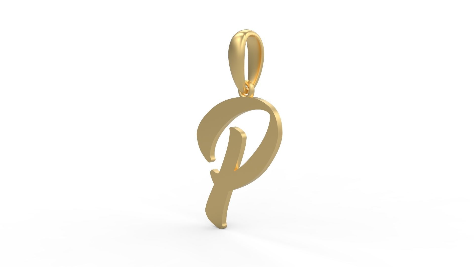 Initial Letters Pendant Sounding P 3D print model_1