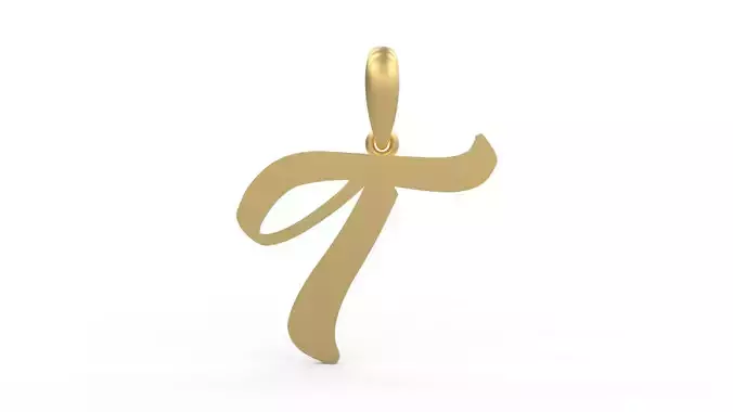 Initial Letters Pendant Sounding T 3D print model