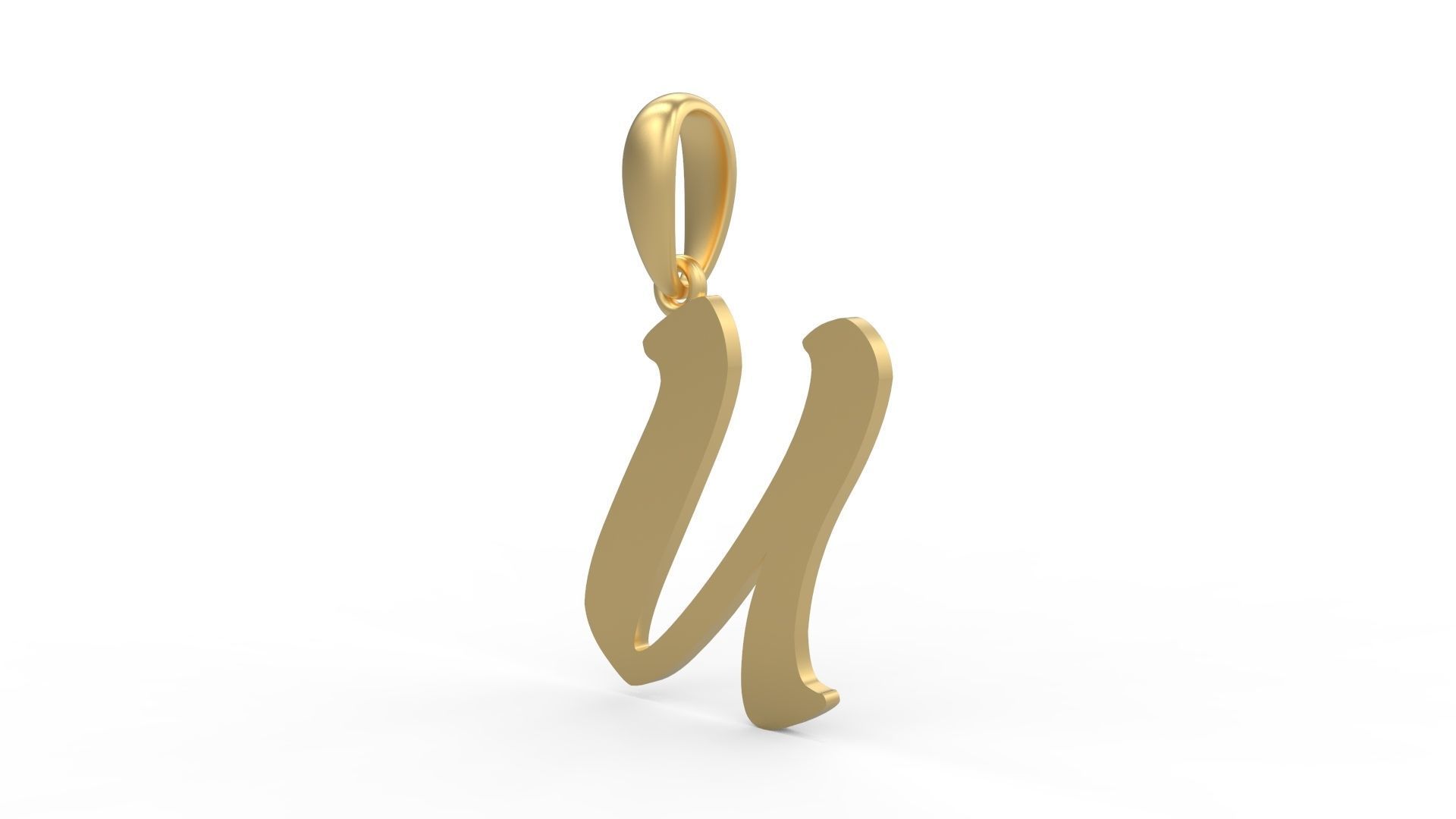 Initial Letters Pendant Sounding U 3D print model_1