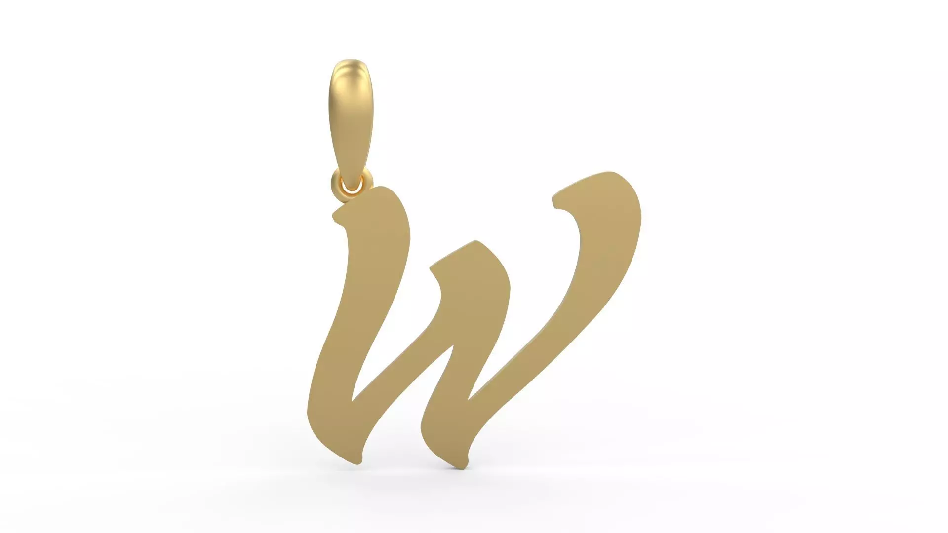 Initial Letters Pendant Sounding W 3D print model_0