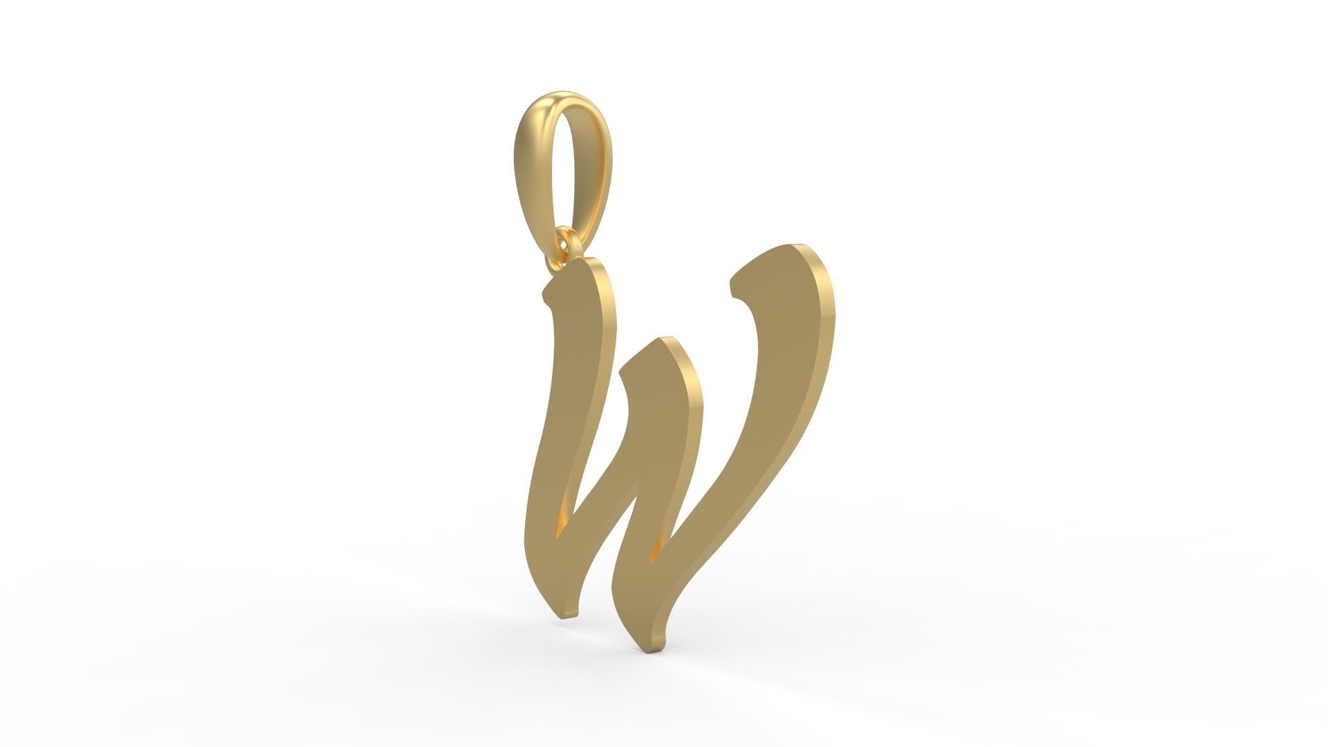 Initial Letters Pendant Sounding W 3D print model_1